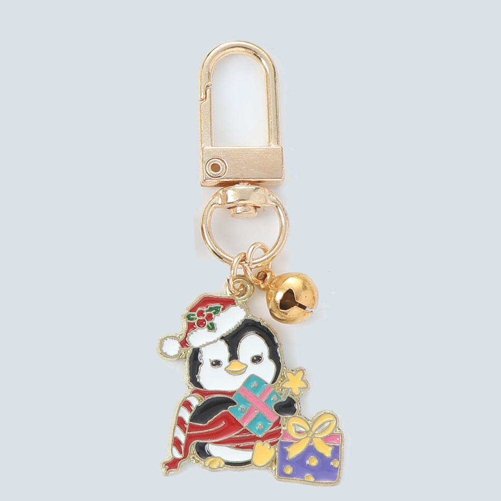 Wholesale Christmas Metal Penguin Santa Keychain
